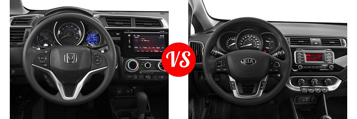 2016 Honda Fit Hatchback EX vs. 2016 Kia Rio Hatchback EX / LX / SX - Dashboard Comparison
