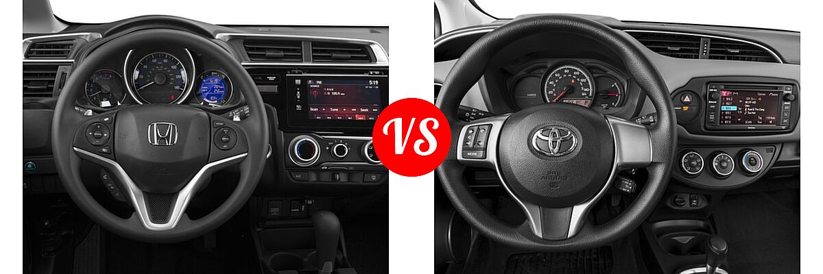 2016 Honda Fit Hatchback EX vs. 2016 Toyota Yaris Hatchback L / LE - Dashboard Comparison