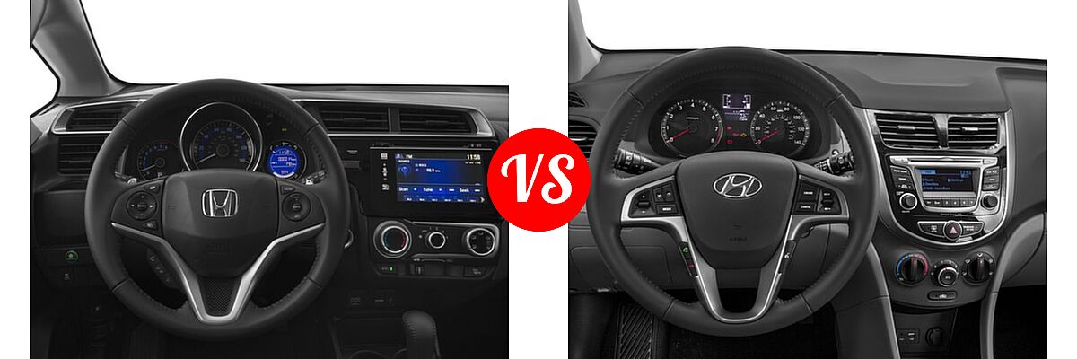 2016 Honda Fit Hatchback EX-L vs. 2016 Hyundai Accent Hatchback Sport - Dashboard Comparison
