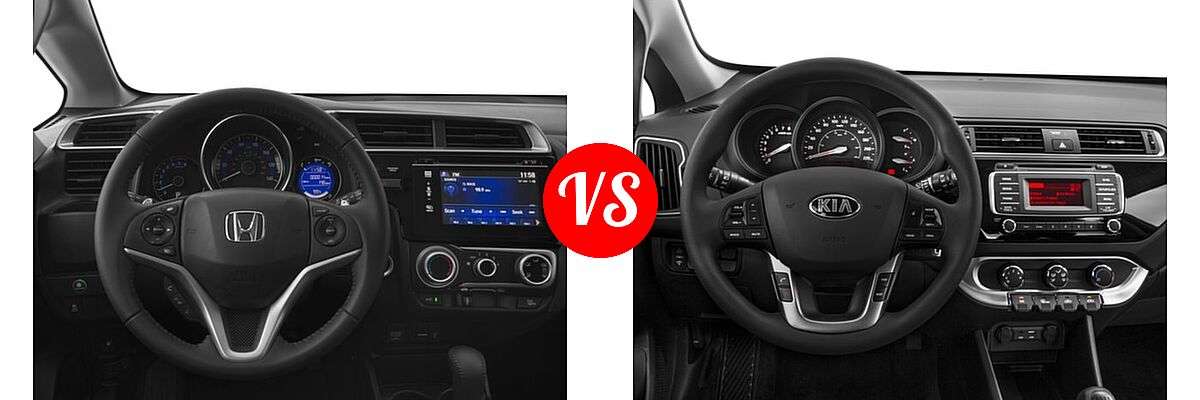 2016 Honda Fit Hatchback EX-L vs. 2016 Kia Rio Hatchback EX / LX / SX - Dashboard Comparison