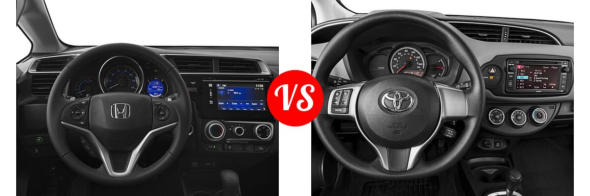2016 Honda Fit Hatchback EX-L vs. 2016 Toyota Yaris Hatchback L / LE - Dashboard Comparison