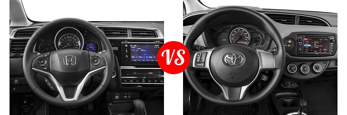 2016 Honda Fit Hatchback EX-L vs. 2016 Toyota Yaris Hatchback L / LE - Dashboard Comparison
