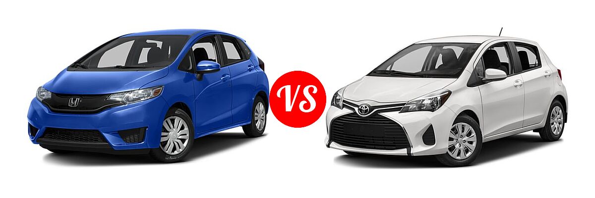 2016 Honda Fit Hatchback LX vs. 2016 Toyota Yaris Hatchback L / LE - Front Left Comparison