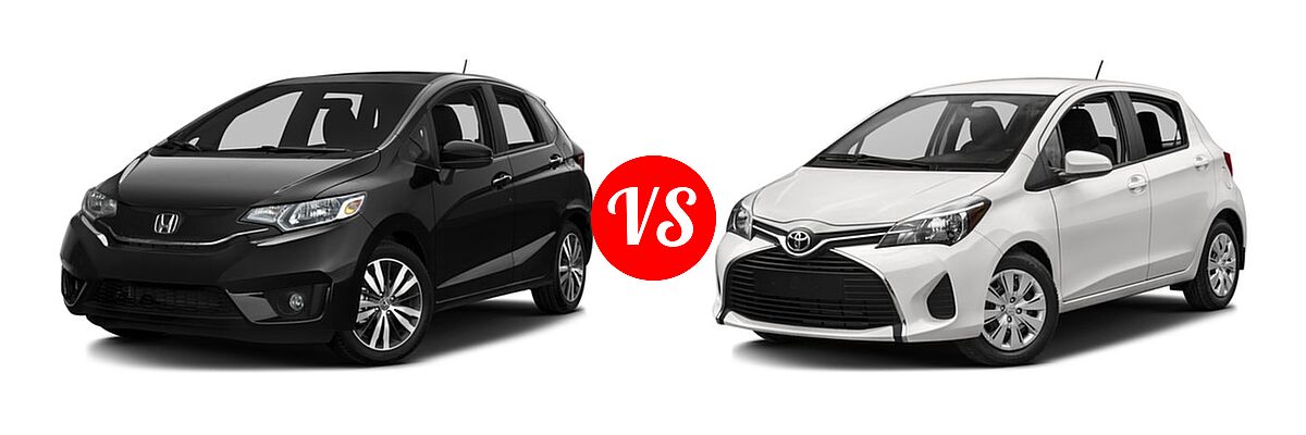 2016 Honda Fit Hatchback EX vs. 2016 Toyota Yaris Hatchback L / LE - Front Left Comparison