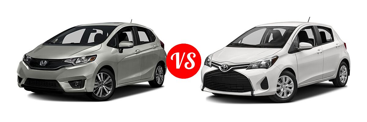 2016 Honda Fit Hatchback EX-L vs. 2016 Toyota Yaris Hatchback L / LE - Front Left Comparison