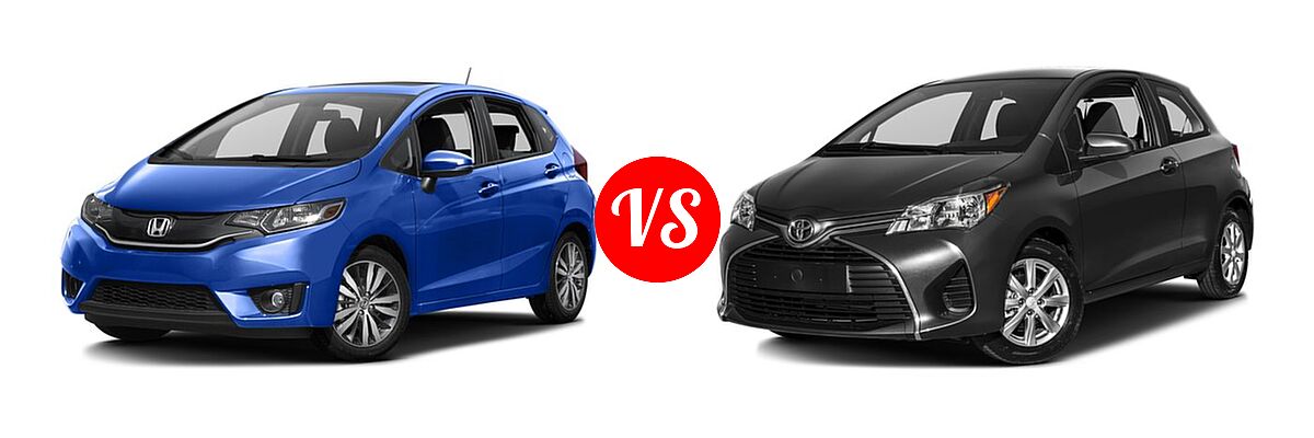 2016 Honda Fit Hatchback EX-L vs. 2016 Toyota Yaris Hatchback L / LE - Front Left Comparison