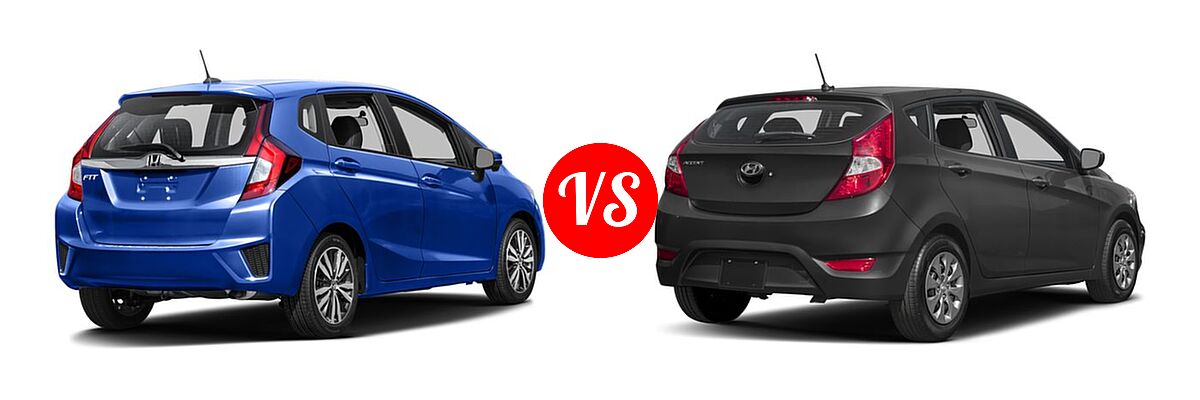 2016 Honda Fit Hatchback EX-L vs. 2016 Hyundai Accent Hatchback SE - Rear Right Comparison