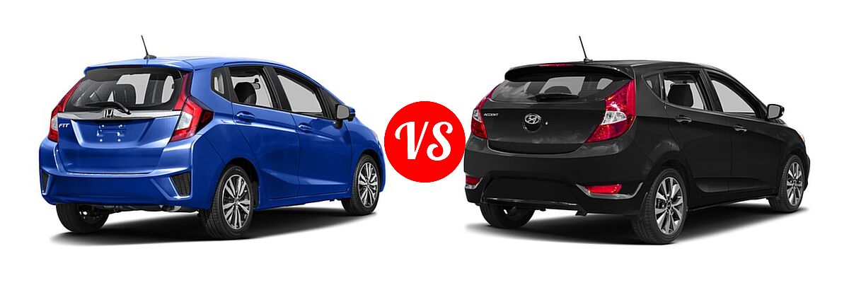 2016 Honda Fit Hatchback EX-L vs. 2016 Hyundai Accent Hatchback Sport - Rear Right Comparison