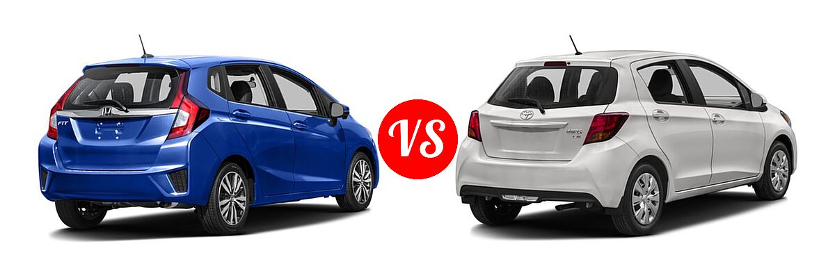 2016 Honda Fit Hatchback EX-L vs. 2016 Toyota Yaris Hatchback L / LE - Rear Right Comparison