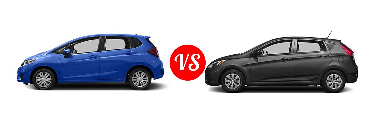 2016 Honda Fit Hatchback LX vs. 2016 Hyundai Accent Hatchback SE - Side Comparison