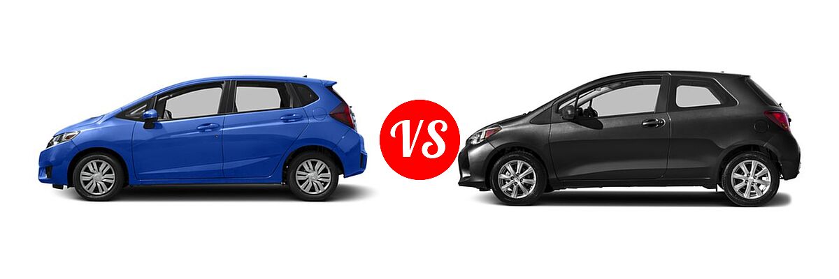 2016 Honda Fit Hatchback LX vs. 2016 Toyota Yaris Hatchback L / LE - Side Comparison