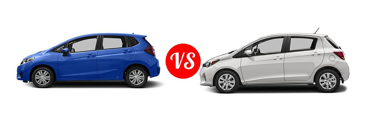 2016 Honda Fit Hatchback LX vs. 2016 Toyota Yaris Hatchback L / LE - Side Comparison