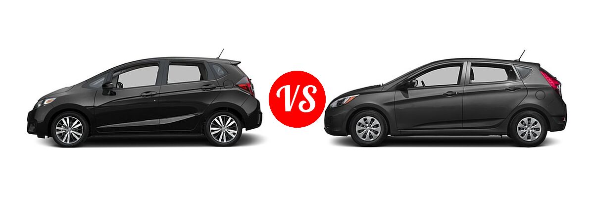 2016 Honda Fit Hatchback EX vs. 2016 Hyundai Accent Hatchback SE - Side Comparison