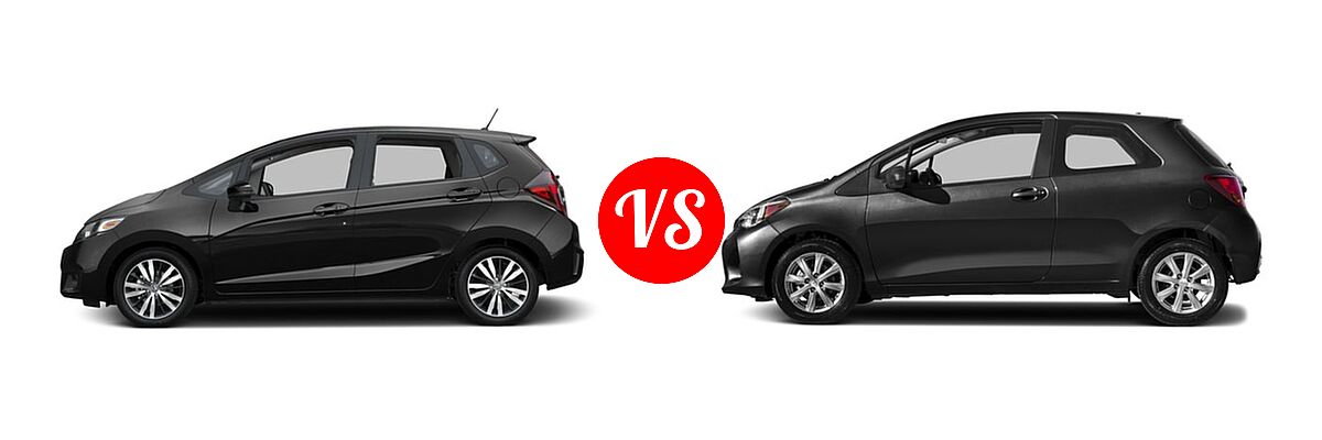 2016 Honda Fit Hatchback EX vs. 2016 Toyota Yaris Hatchback L / LE - Side Comparison