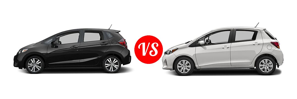 2016 Honda Fit Hatchback EX vs. 2016 Toyota Yaris Hatchback L / LE - Side Comparison