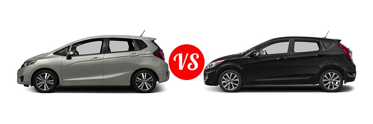 2016 Honda Fit Hatchback EX-L vs. 2016 Hyundai Accent Hatchback Sport - Side Comparison