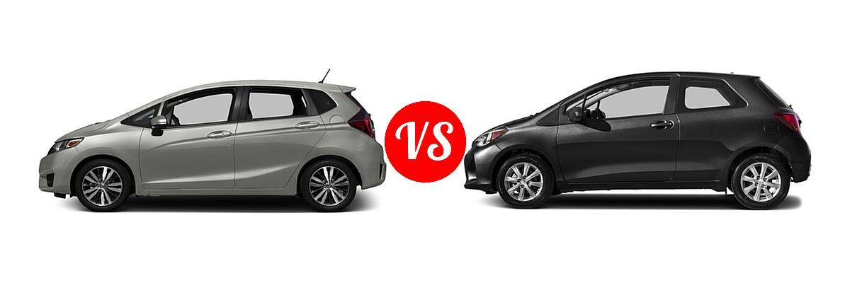 2016 Honda Fit Hatchback EX-L vs. 2016 Toyota Yaris Hatchback L / LE - Side Comparison