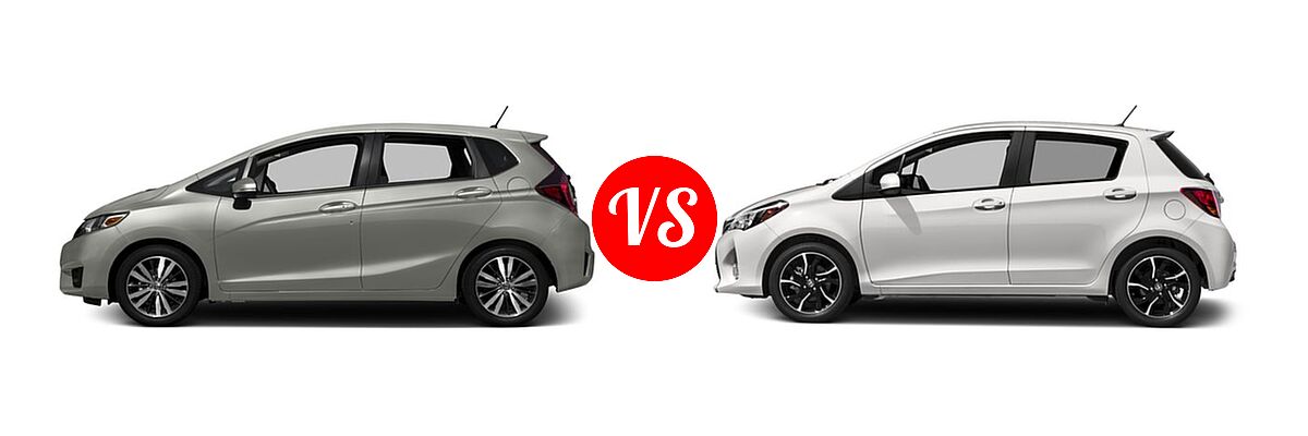 2016 Honda Fit Hatchback EX-L vs. 2016 Toyota Yaris Hatchback SE - Side Comparison