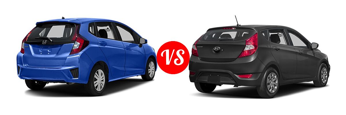 2016 Honda Fit Hatchback LX vs. 2016 Hyundai Accent Hatchback SE - Rear Right Comparison