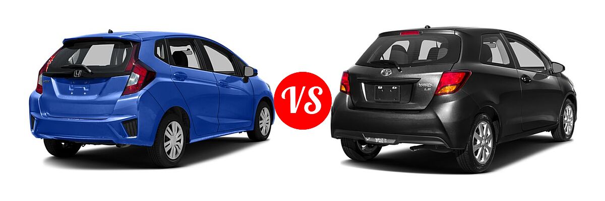 2016 Honda Fit Hatchback LX vs. 2016 Toyota Yaris Hatchback L / LE - Rear Right Comparison