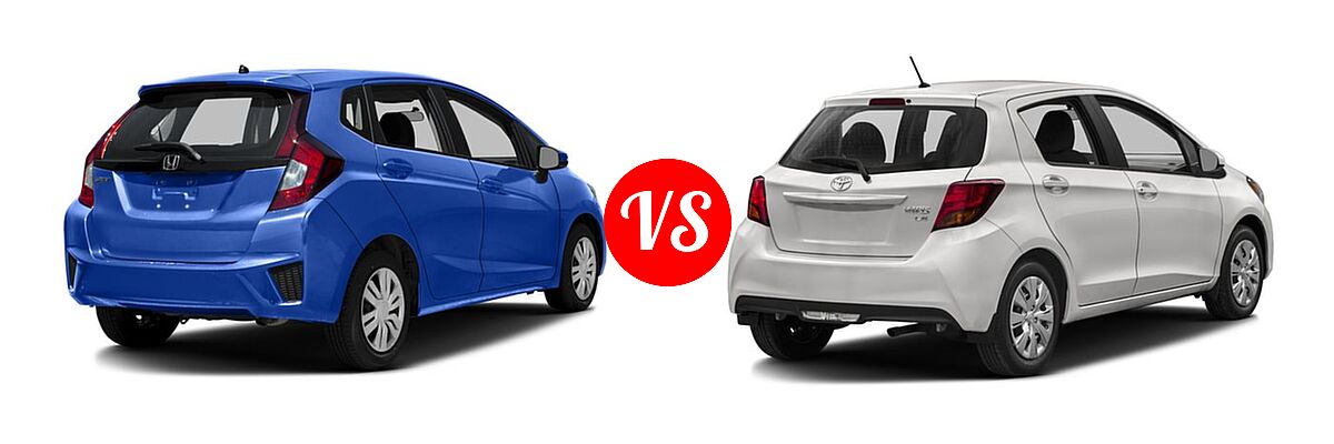2016 Honda Fit Hatchback LX vs. 2016 Toyota Yaris Hatchback L / LE - Rear Right Comparison