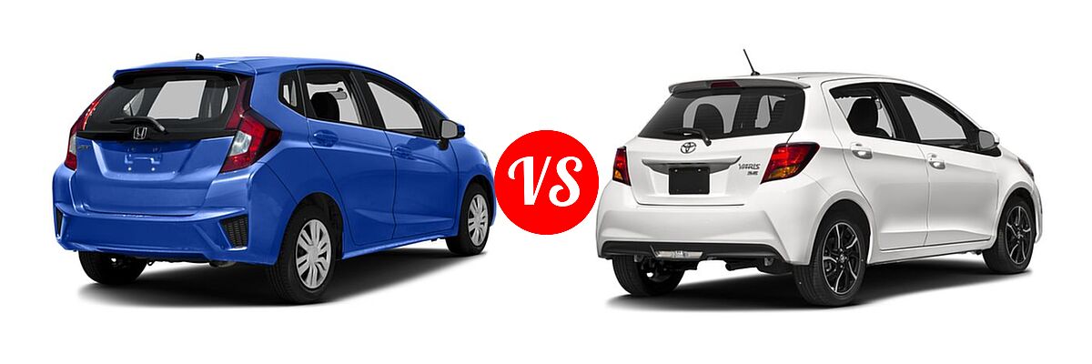 2016 Honda Fit Hatchback LX vs. 2016 Toyota Yaris Hatchback SE - Rear Right Comparison