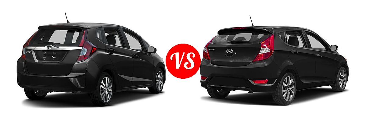 2016 Honda Fit Hatchback EX vs. 2016 Hyundai Accent Hatchback Sport - Rear Right Comparison