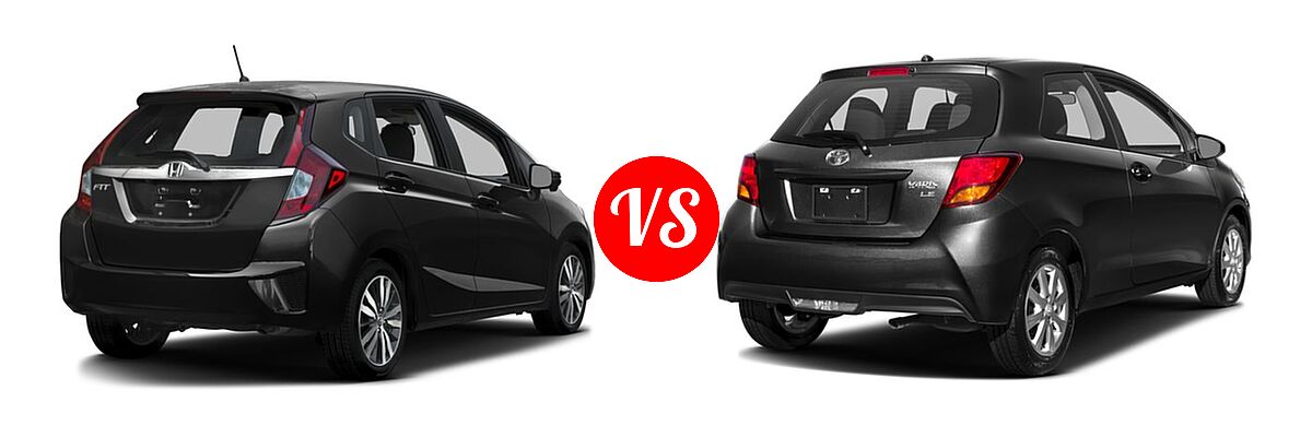 2016 Honda Fit Hatchback EX vs. 2016 Toyota Yaris Hatchback L / LE - Rear Right Comparison