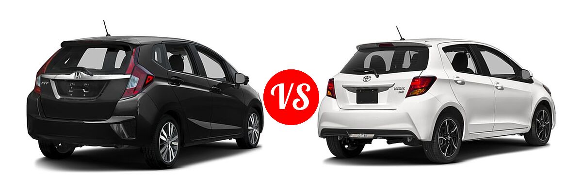 2016 Honda Fit Hatchback EX vs. 2016 Toyota Yaris Hatchback SE - Rear Right Comparison