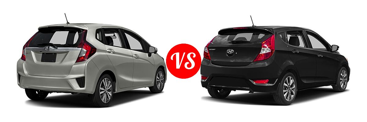 2016 Honda Fit Hatchback EX-L vs. 2016 Hyundai Accent Hatchback Sport - Rear Right Comparison