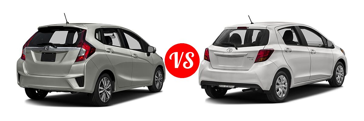 2016 Honda Fit Hatchback EX-L vs. 2016 Toyota Yaris Hatchback L / LE - Rear Right Comparison