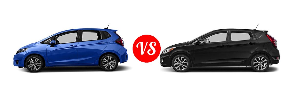2016 Honda Fit Hatchback EX-L vs. 2016 Hyundai Accent Hatchback Sport - Side Comparison