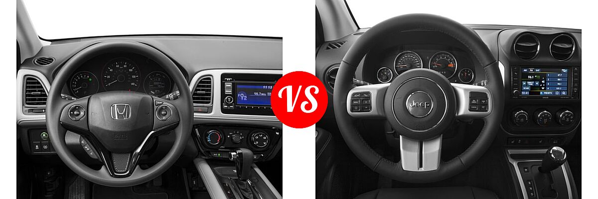 2016 Honda HR-V SUV LX vs. 2016 Jeep Compass SUV 75th Anniversary / Latitude / Sport / Sport SE Pkg - Dashboard Comparison