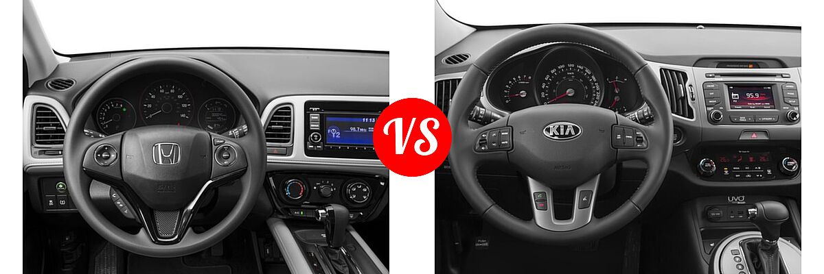 2016 Honda HR-V SUV LX vs. 2016 Kia Sportage SUV EX / LX / SX - Dashboard Comparison