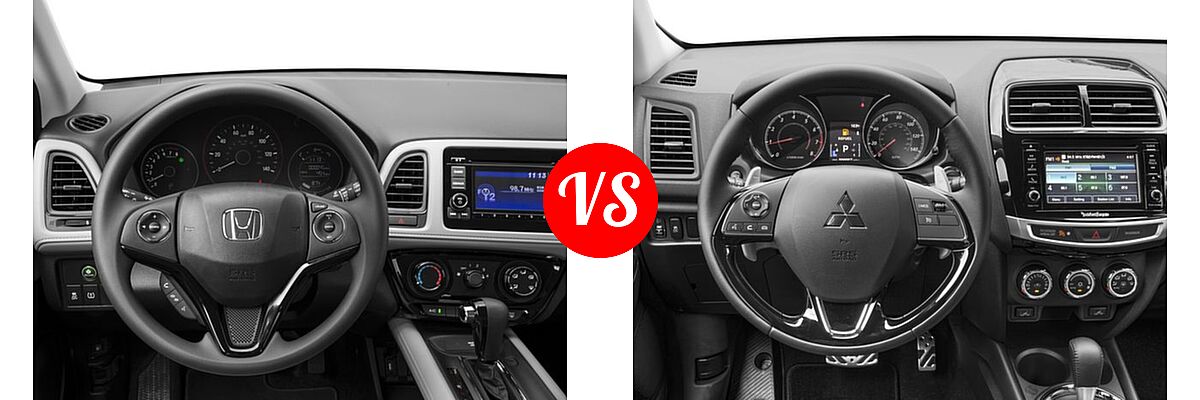 2016 Honda HR-V SUV LX vs. 2016 Mitsubishi Outlander Sport SUV 2.4 GT - Dashboard Comparison