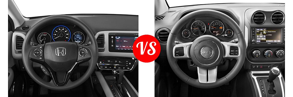 2016 Honda HR-V SUV EX vs. 2016 Jeep Compass SUV High Altitude Edition - Dashboard Comparison