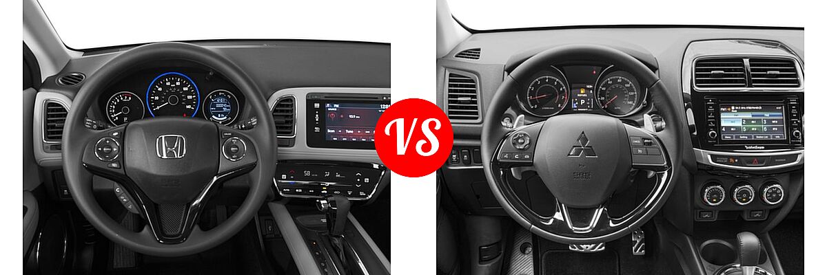 2016 Honda HR-V SUV EX vs. 2016 Mitsubishi Outlander Sport SUV 2.4 GT - Dashboard Comparison