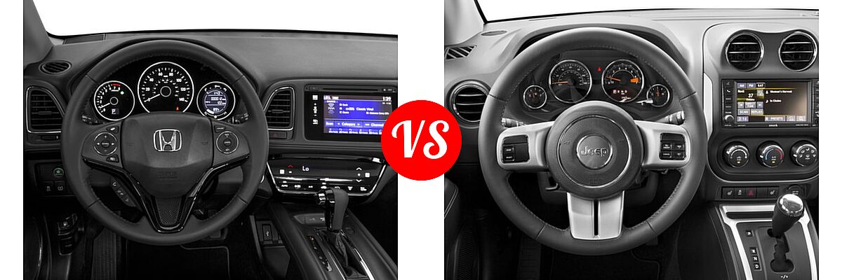 2016 Honda HR-V SUV EX-L w/Navi vs. 2016 Jeep Compass SUV High Altitude Edition - Dashboard Comparison