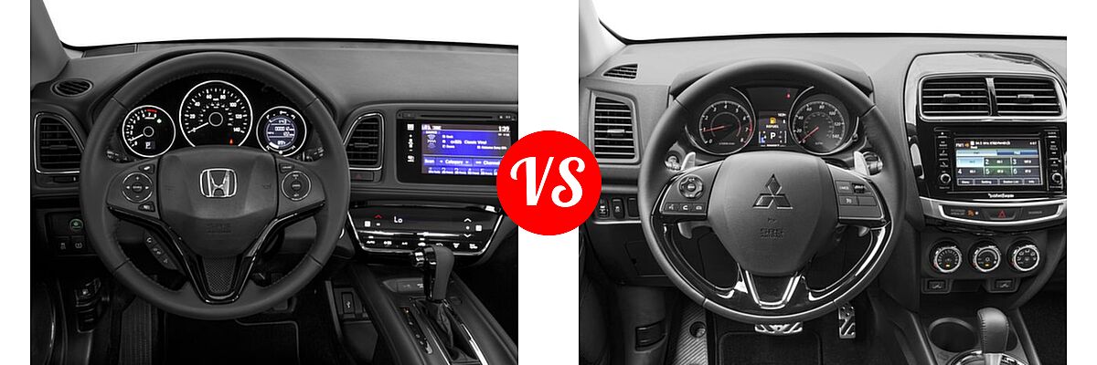 2016 Honda HR-V SUV EX-L w/Navi vs. 2016 Mitsubishi Outlander Sport SUV 2.4 GT - Dashboard Comparison