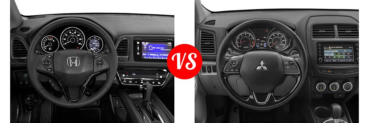 2016 Honda HR-V SUV EX-L w/Navi vs. 2016 Mitsubishi Outlander Sport SUV 2.0 ES / 2.4 ES / 2.4 SE - Dashboard Comparison