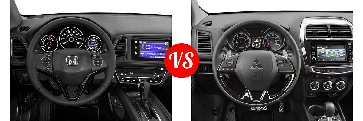 2016 Honda HR-V SUV EX-L w/Navi vs. 2016 Mitsubishi Outlander Sport SUV 2.4 SEL - Dashboard Comparison