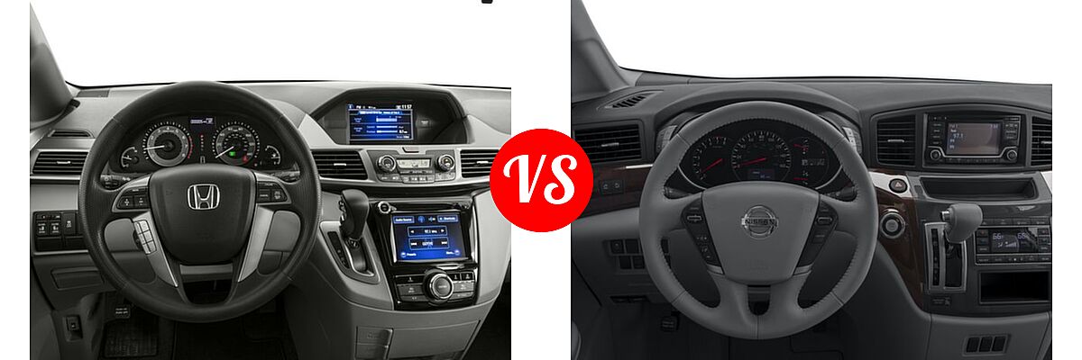 2016 Honda Odyssey Minivan EX vs. 2016 Nissan Quest Minivan S / SV - Dashboard Comparison