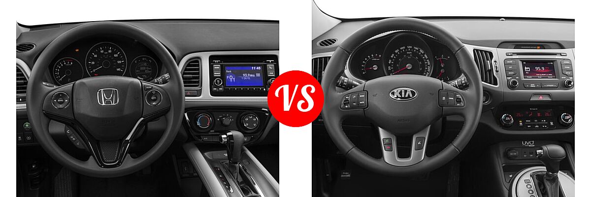 2016 Honda HR-V SUV LX vs. 2016 Kia Sportage SUV EX / LX / SX - Dashboard Comparison