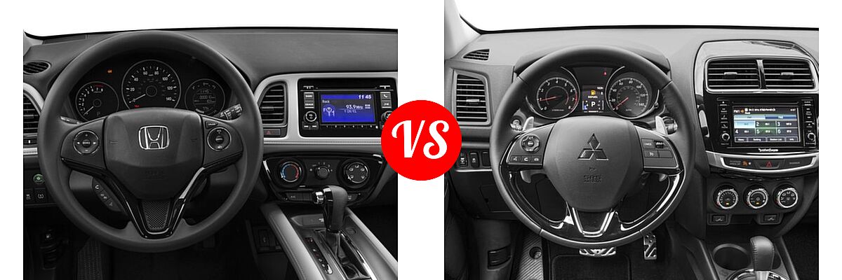 2016 Honda HR-V SUV LX vs. 2016 Mitsubishi Outlander Sport SUV 2.4 GT - Dashboard Comparison