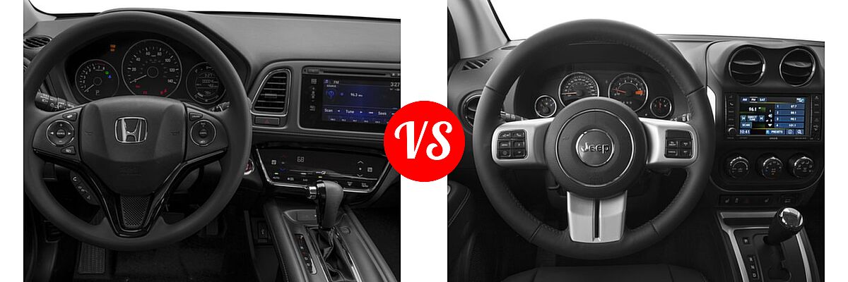 2016 Honda HR-V SUV EX vs. 2016 Jeep Compass SUV 75th Anniversary / Latitude / Sport / Sport SE Pkg - Dashboard Comparison