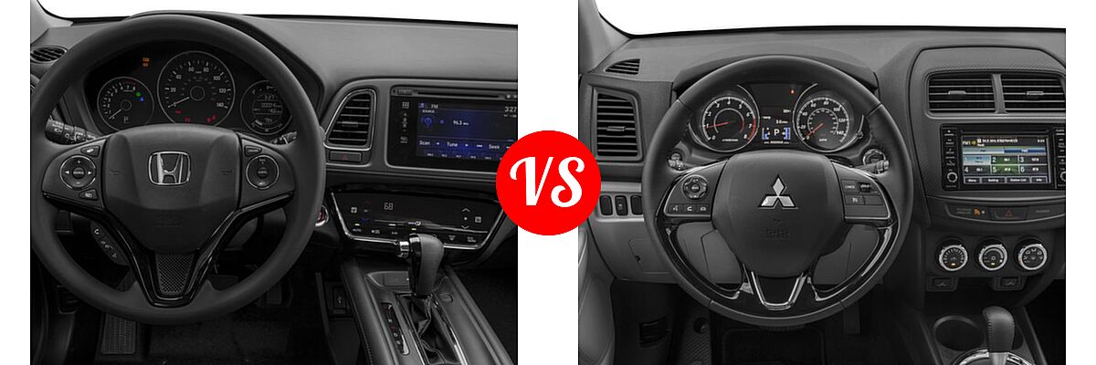 2016 Honda HR-V SUV EX vs. 2016 Mitsubishi Outlander Sport SUV 2.0 ES / 2.4 ES / 2.4 SE - Dashboard Comparison