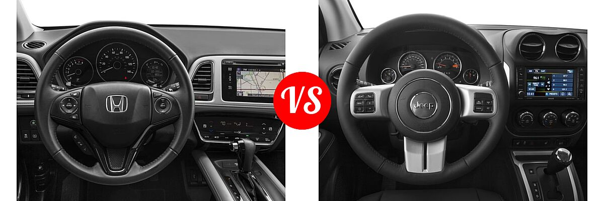 2016 Honda HR-V SUV EX-L w/Navi vs. 2016 Jeep Compass SUV 75th Anniversary / Latitude / Sport / Sport SE Pkg - Dashboard Comparison