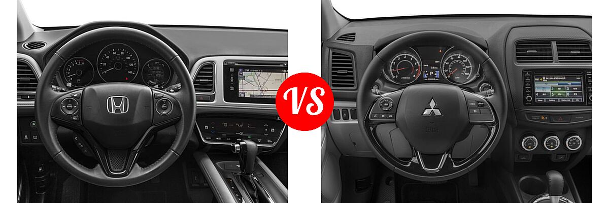 2016 Honda HR-V SUV EX-L w/Navi vs. 2016 Mitsubishi Outlander Sport SUV 2.0 ES / 2.4 ES / 2.4 SE - Dashboard Comparison