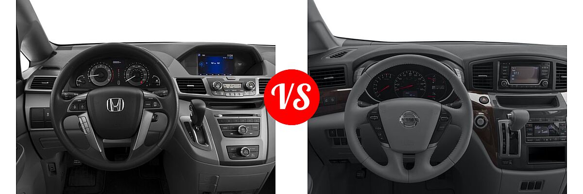 2016 Honda Odyssey Minivan LX vs. 2016 Nissan Quest Minivan S / SV - Dashboard Comparison