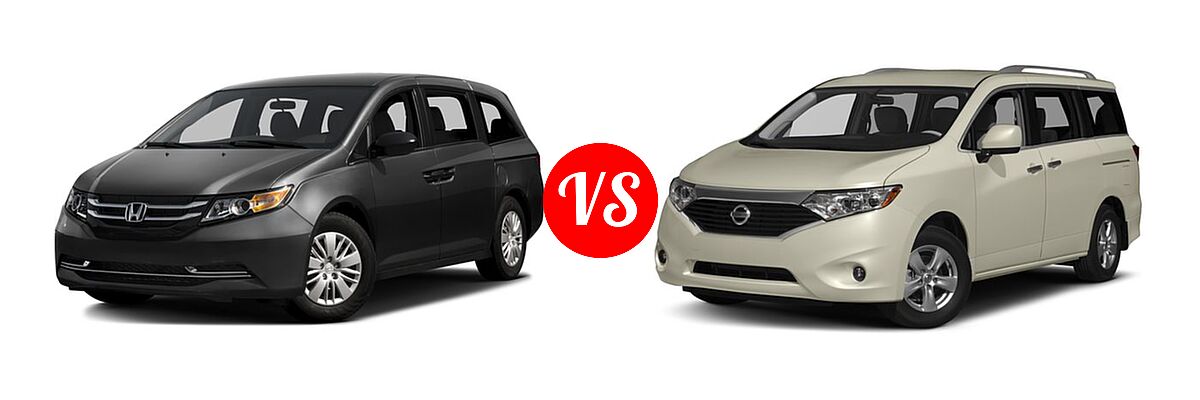 2016 Honda Odyssey Minivan LX vs. 2016 Nissan Quest Minivan S / SV - Front Left Comparison